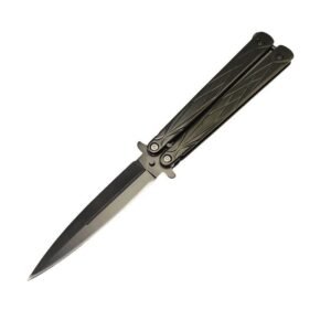 Double Edge Butterflymesser UK Schwarz